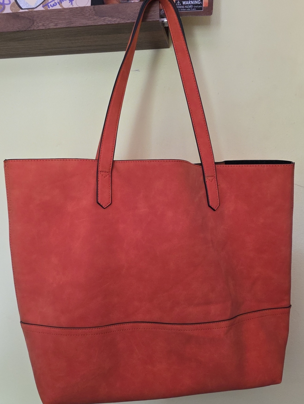 K. Carroll Leather Tote-Orange